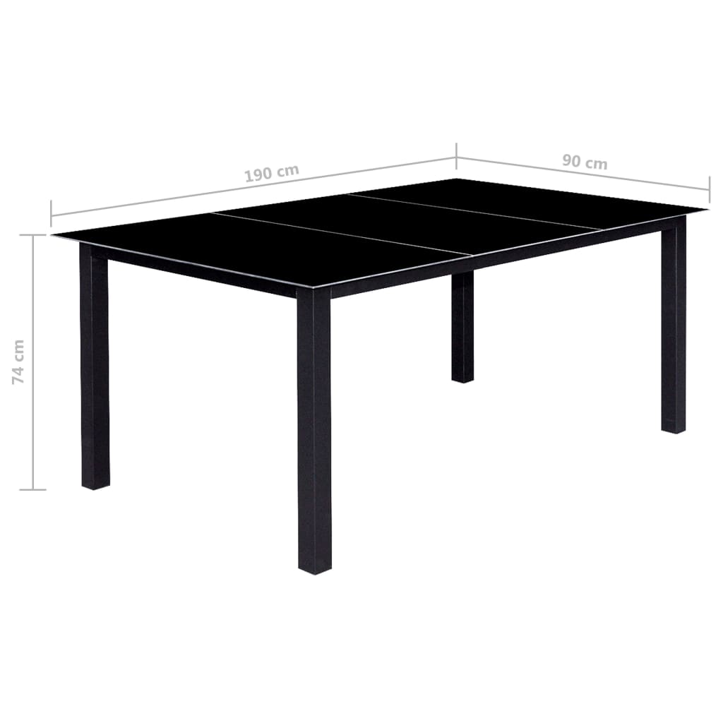 9 Piece Folding Outdoor Dining Set Aluminium Black