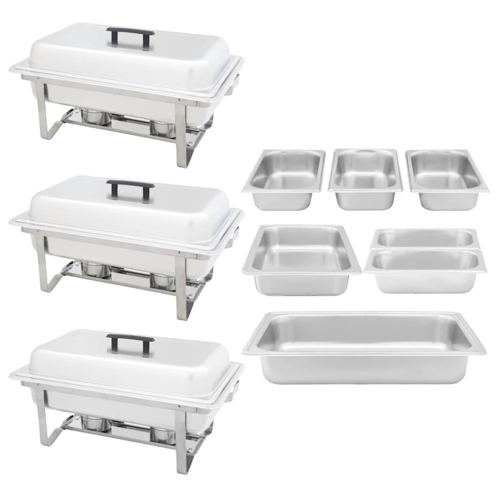 3 Piece Chafing Dish Set Stainless Steel