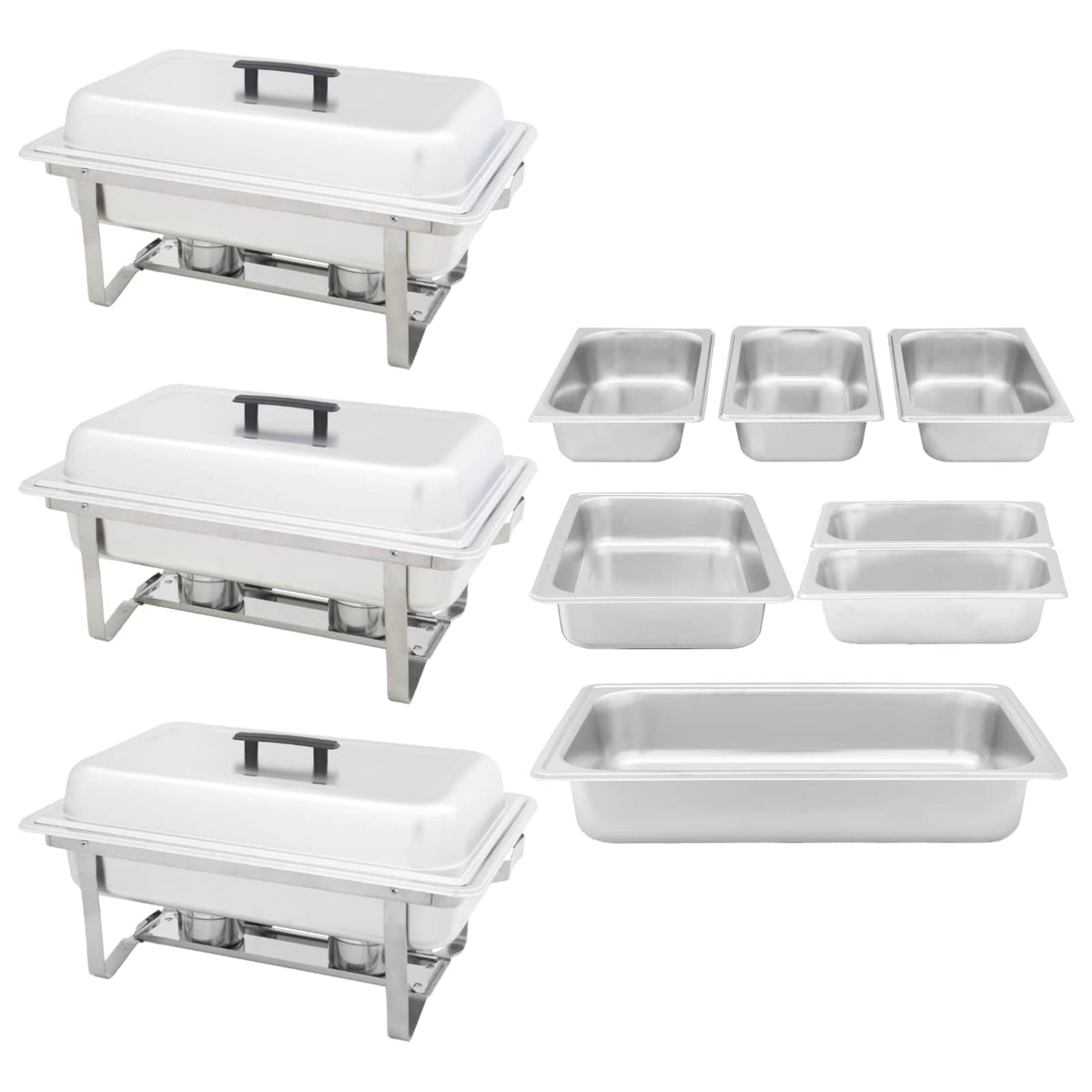 3 Piece Chafing Dish Set Stainless Steel