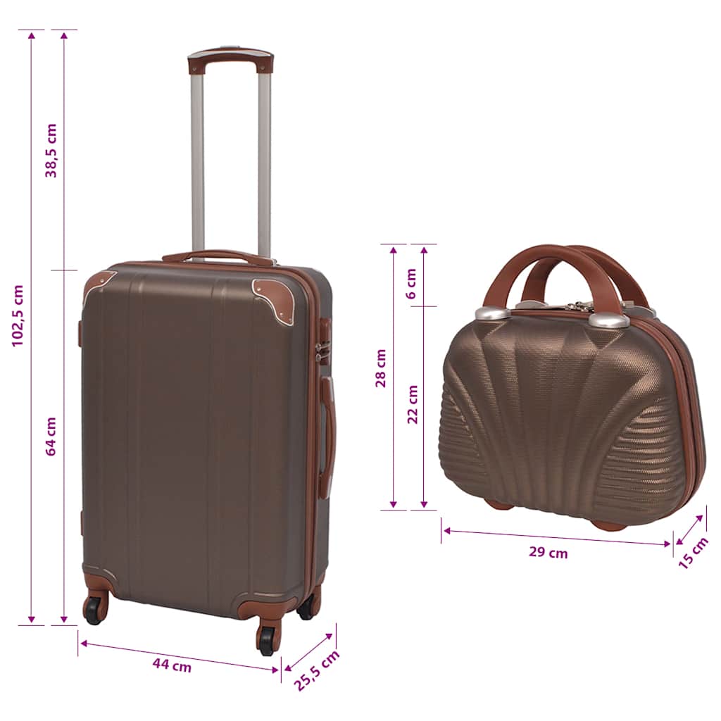 Four Piece Hardcase Trolley Set Coffee