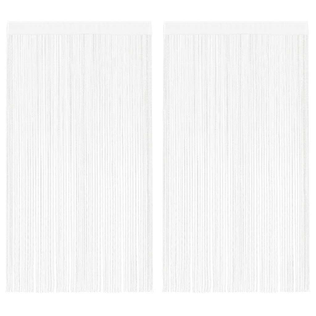 String Curtains 2 pcs 140x250 cm White