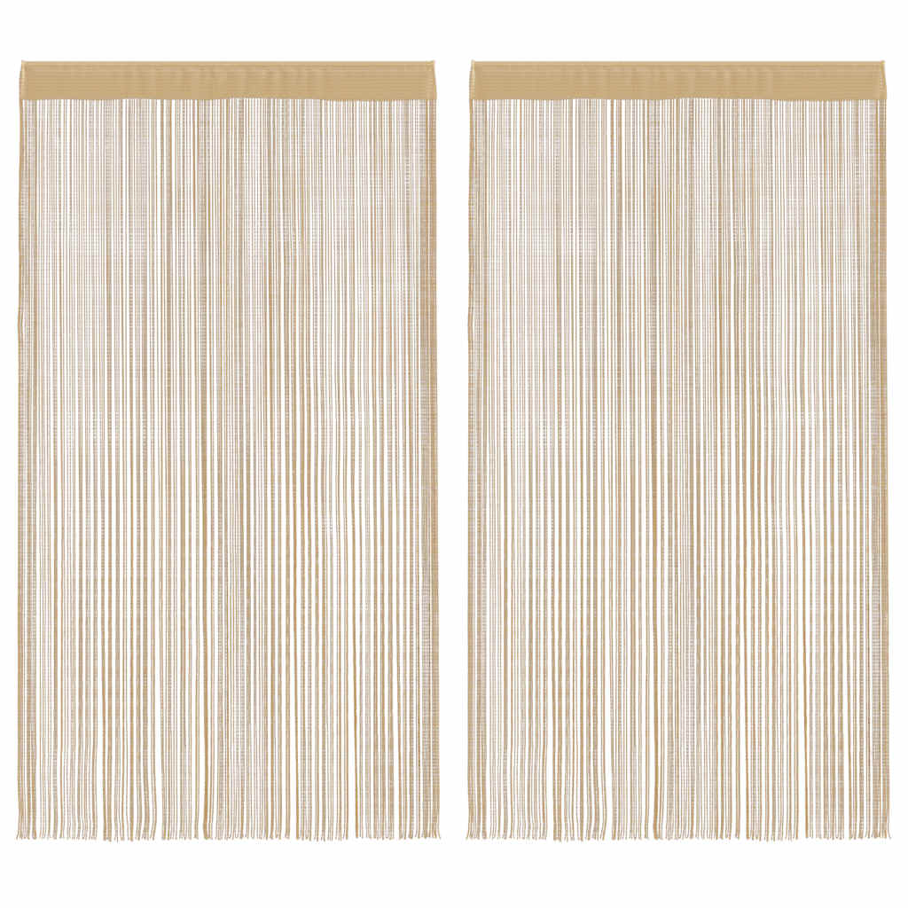 String Curtains 2 pcs 140x250 cm Beige