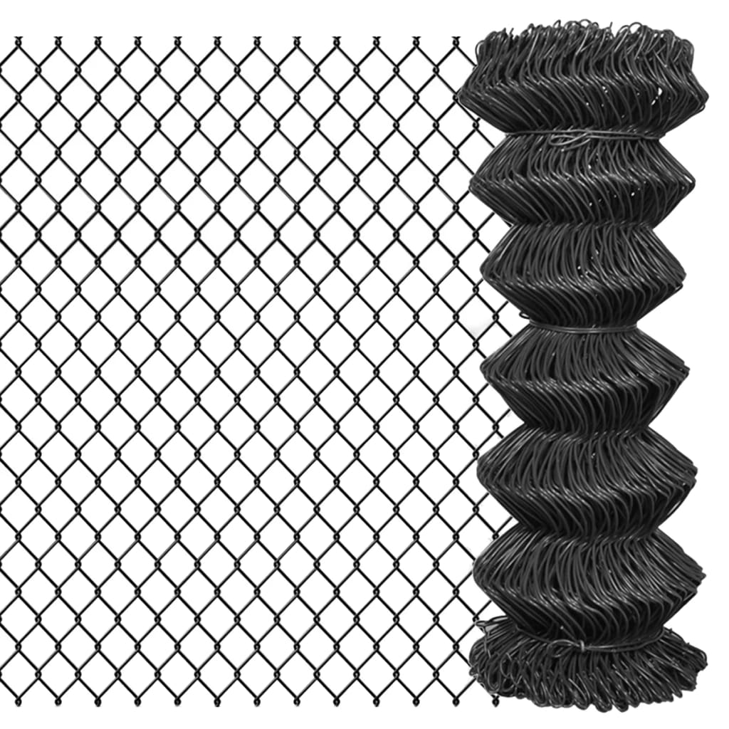 Chain Link Fence Steel 25x1 m Grey