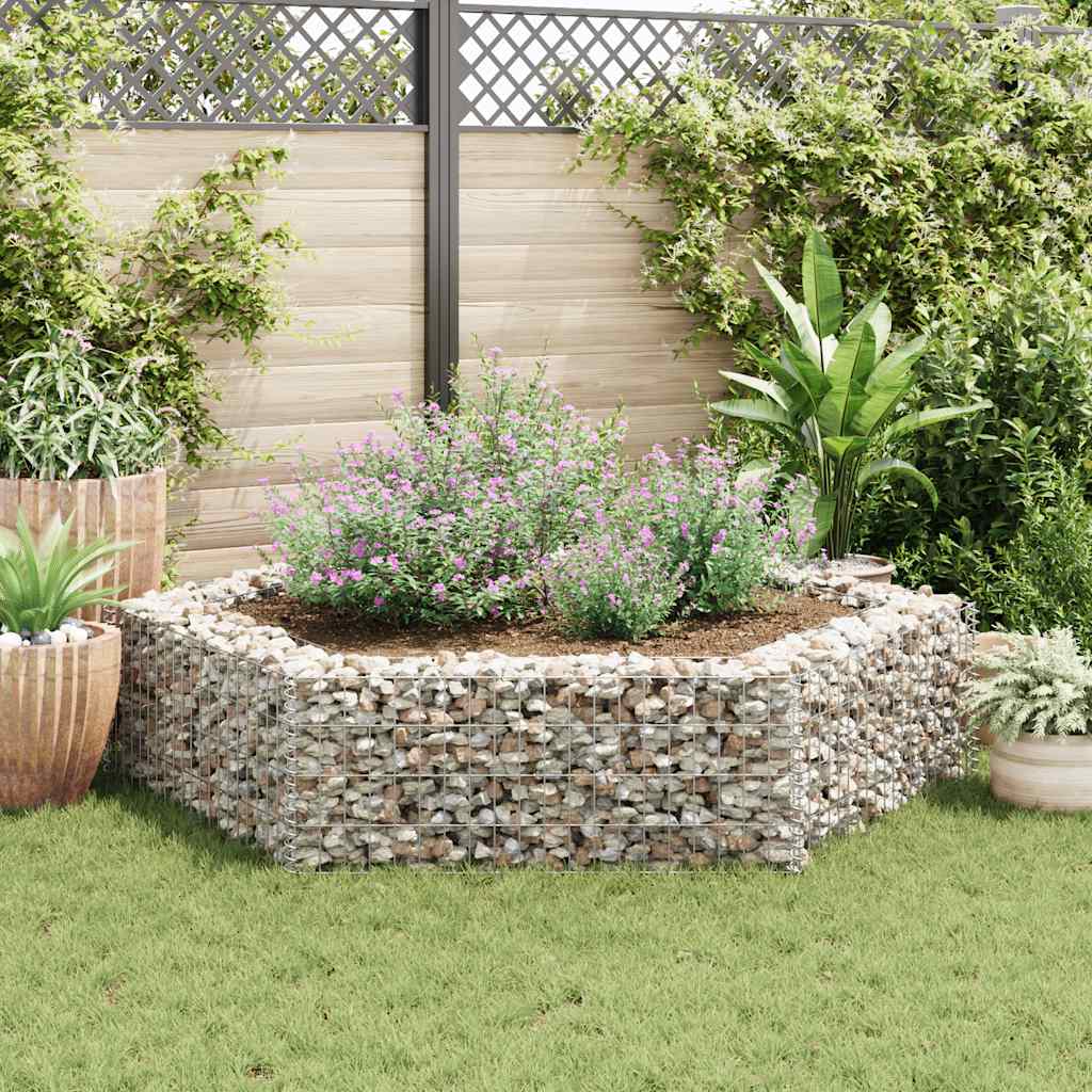 Hexagonal Gabion Raised Bed 200x173x40 cm