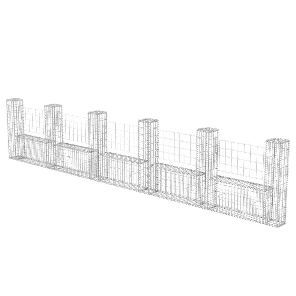 Gabion Basket U-Shape Galvanised Steel 570x20x100 cm