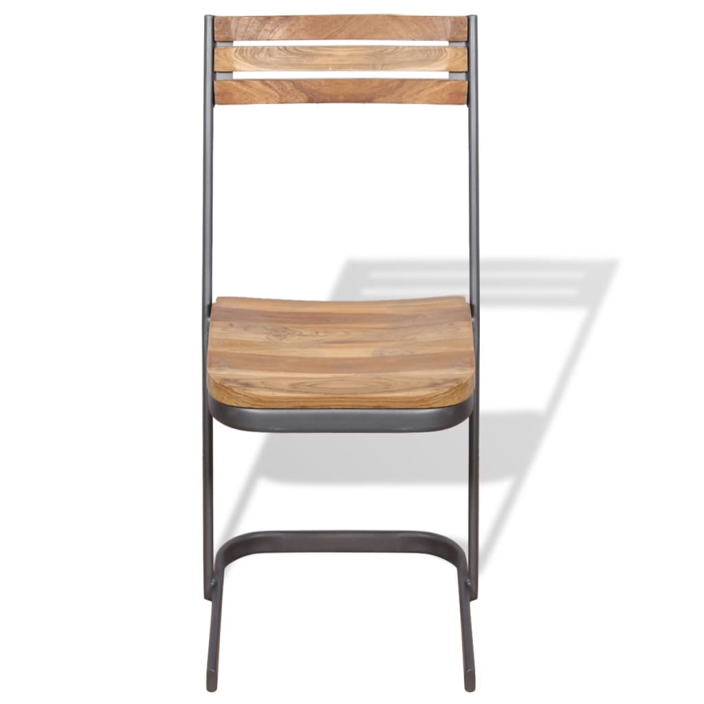 Dining Chairs 2 pcs Solid Teak Wood