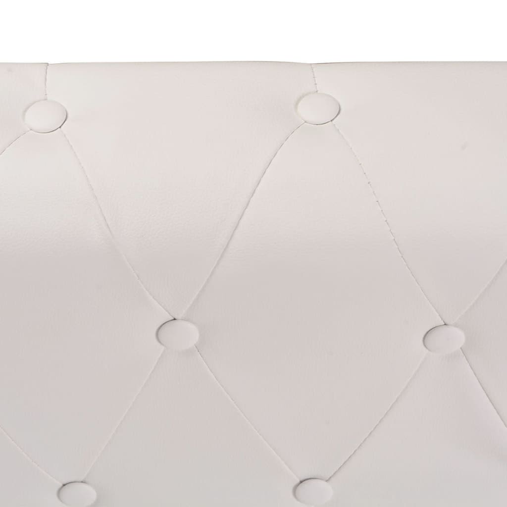 Chesterfield Corner Sofa 6-Seater Artificial Leather White