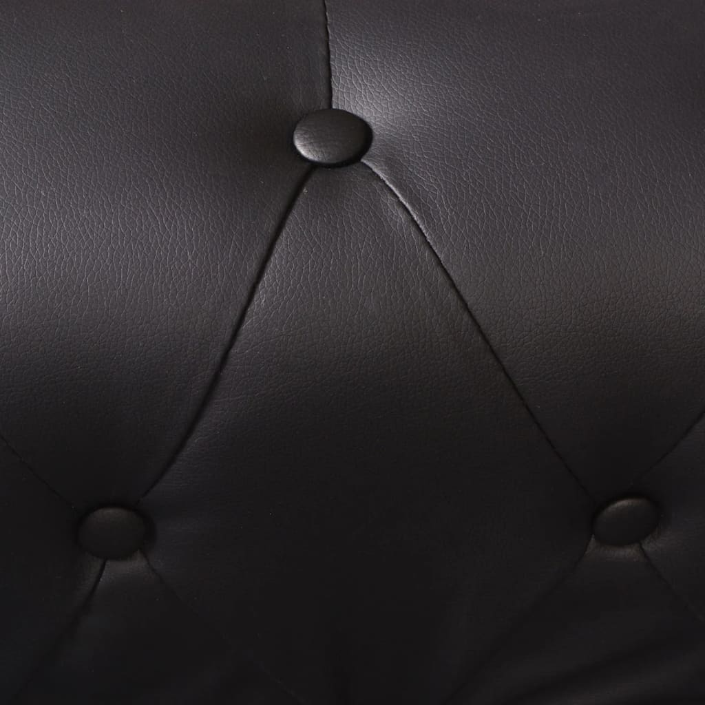 Chesterfield Corner Sofa 6-seater Artificial Leather Black