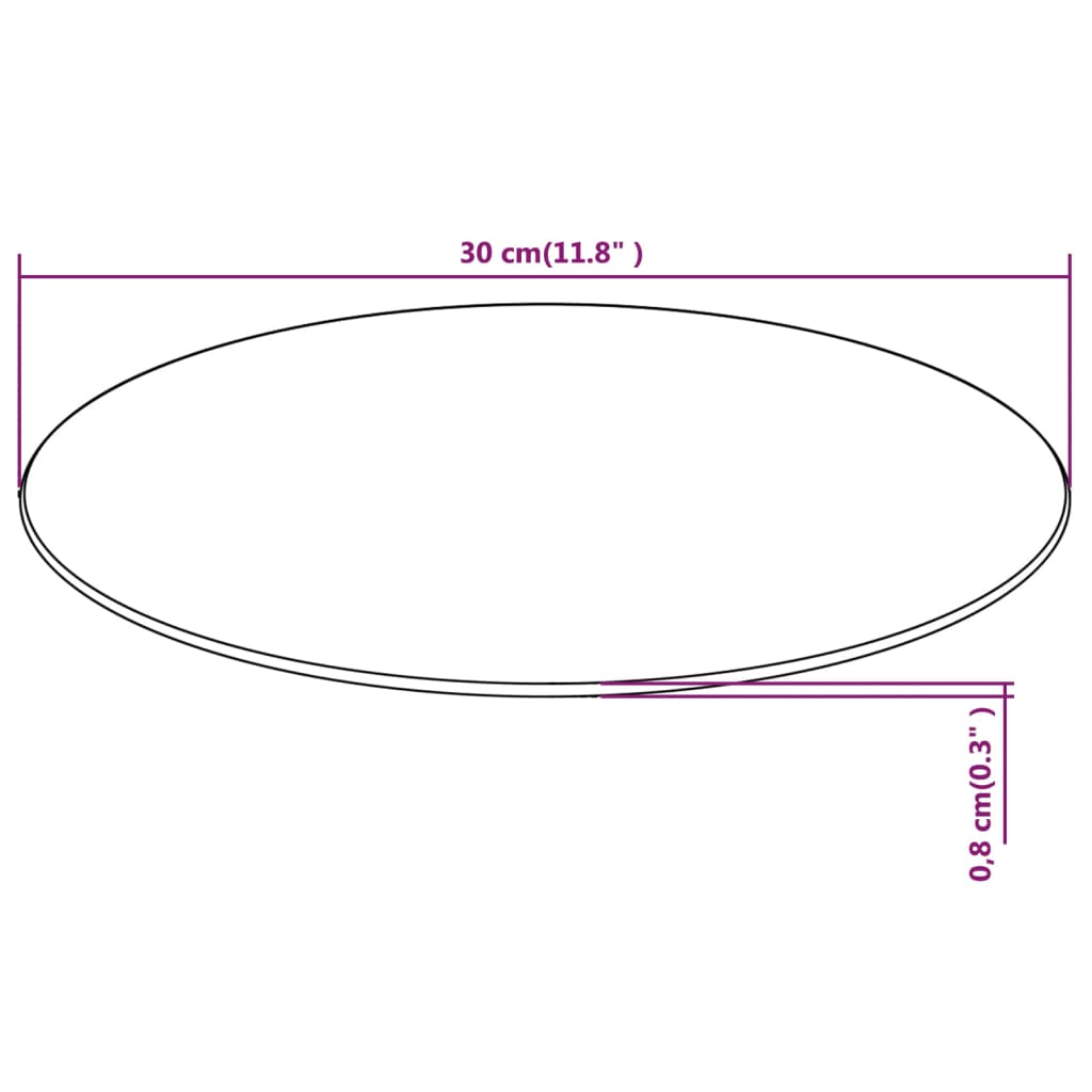 Table Top Tempered Glass Round 300 mm