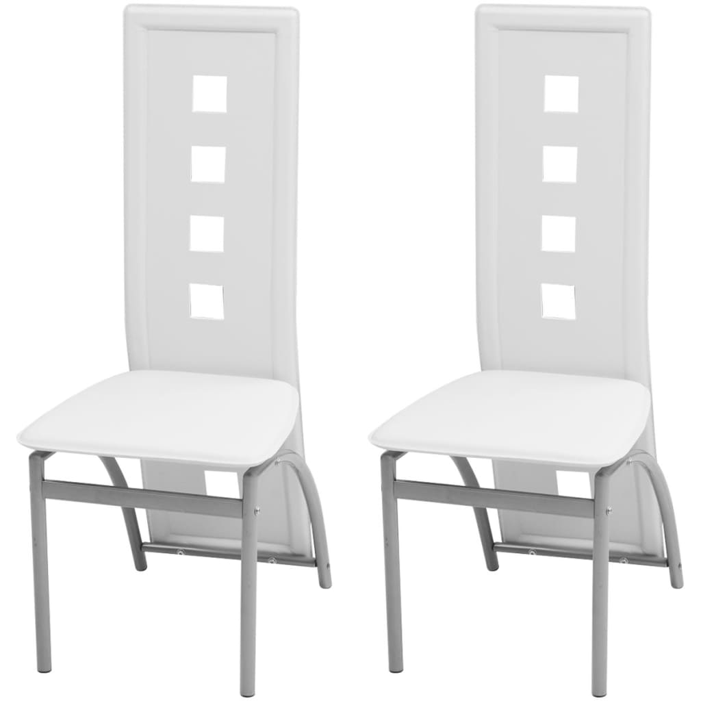 Dining Chairs 2 pcs White Faux Leather