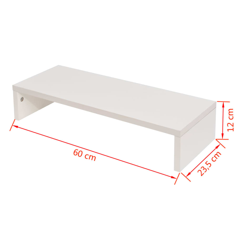 Monitor Stand Engineered Wood 60x23.5x12 cm White