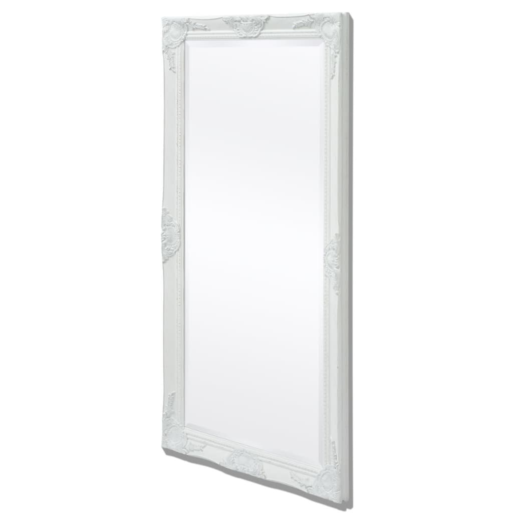 Wall Mirror Baroque Style 120x60 cm White
