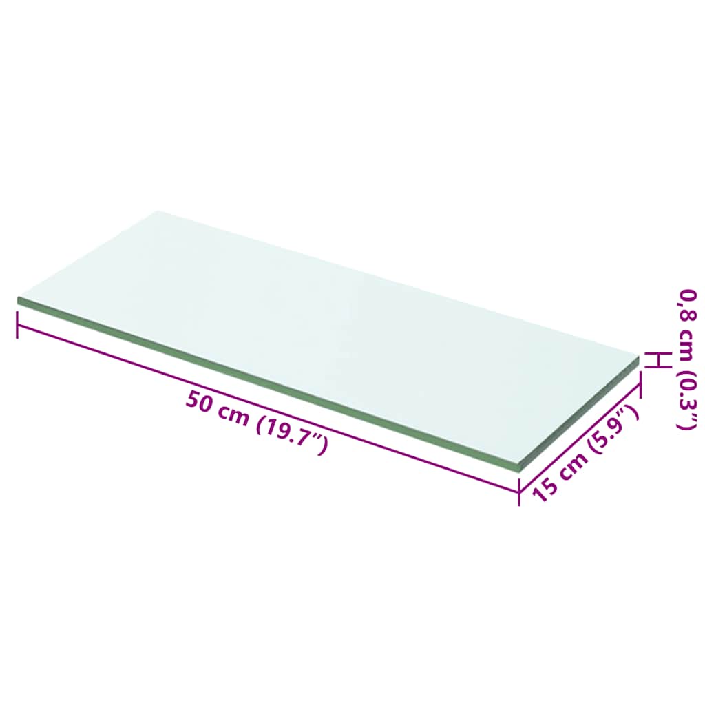 Shelf Panel Glass Clear 50x15 cm