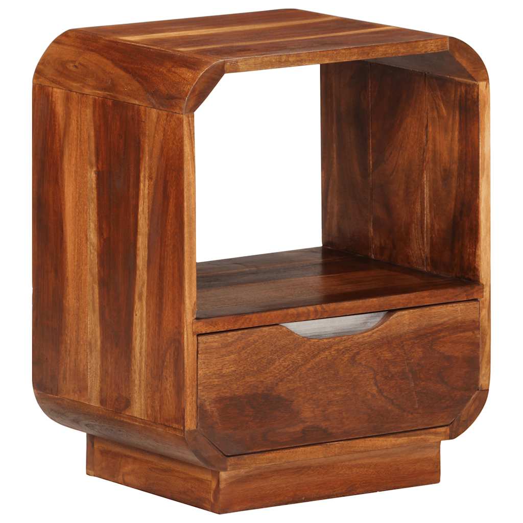Nightstand with Drawer 2 pcs Solid Acacia Wood 40x30x50 cm