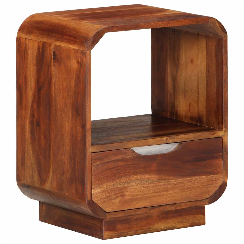 Nightstand with Drawer 2 pcs Solid Acacia Wood 40x30x50 cm