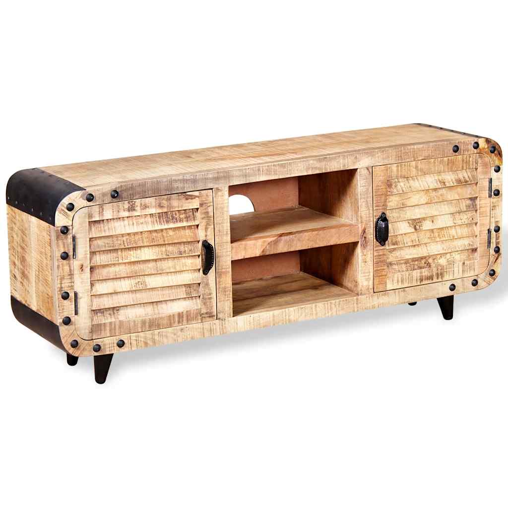 TV Cabinet Rough Mango Wood 120x30x50 cm