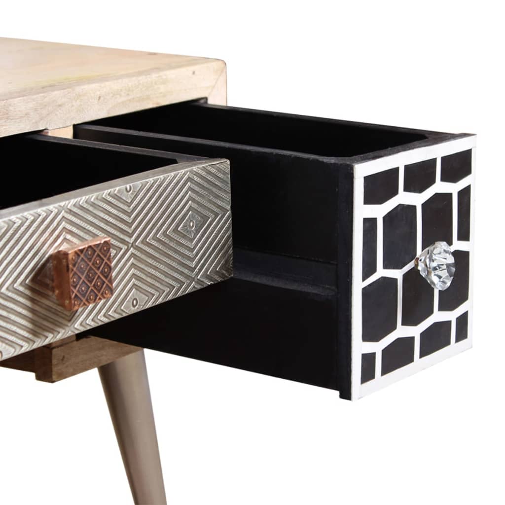 Coffee Table with Drawers Solid Mango Wood 105x55x41 cm