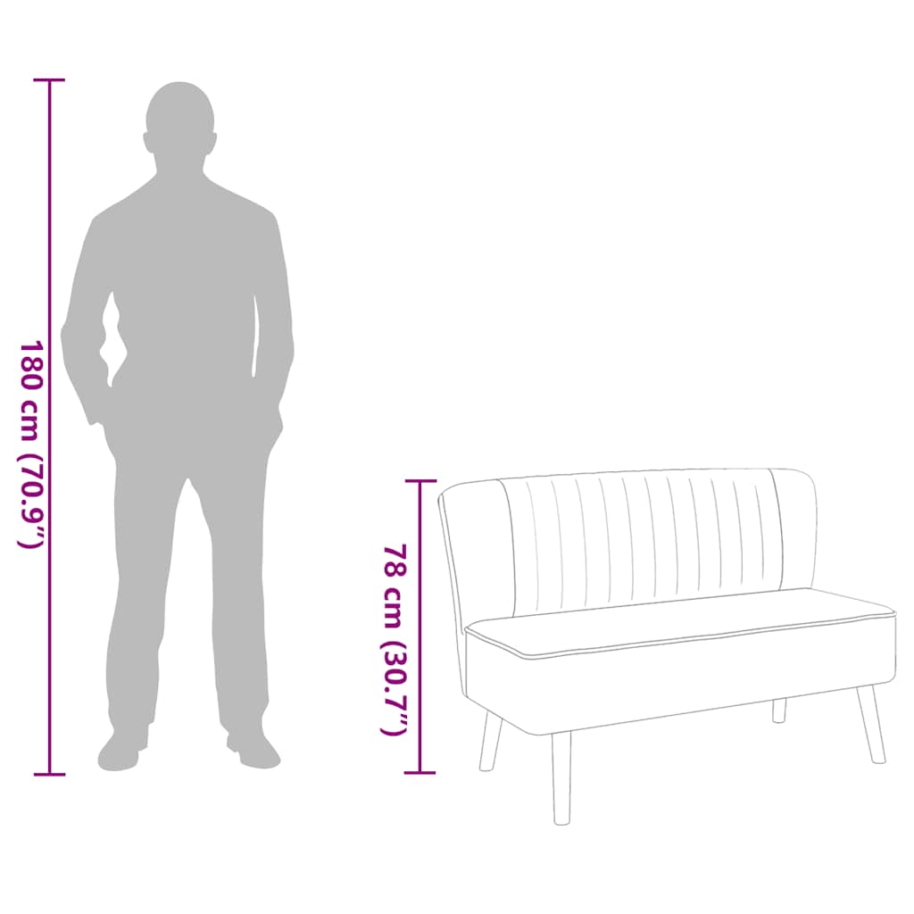 Sofa Fabric 117x55.5x77 cm Green