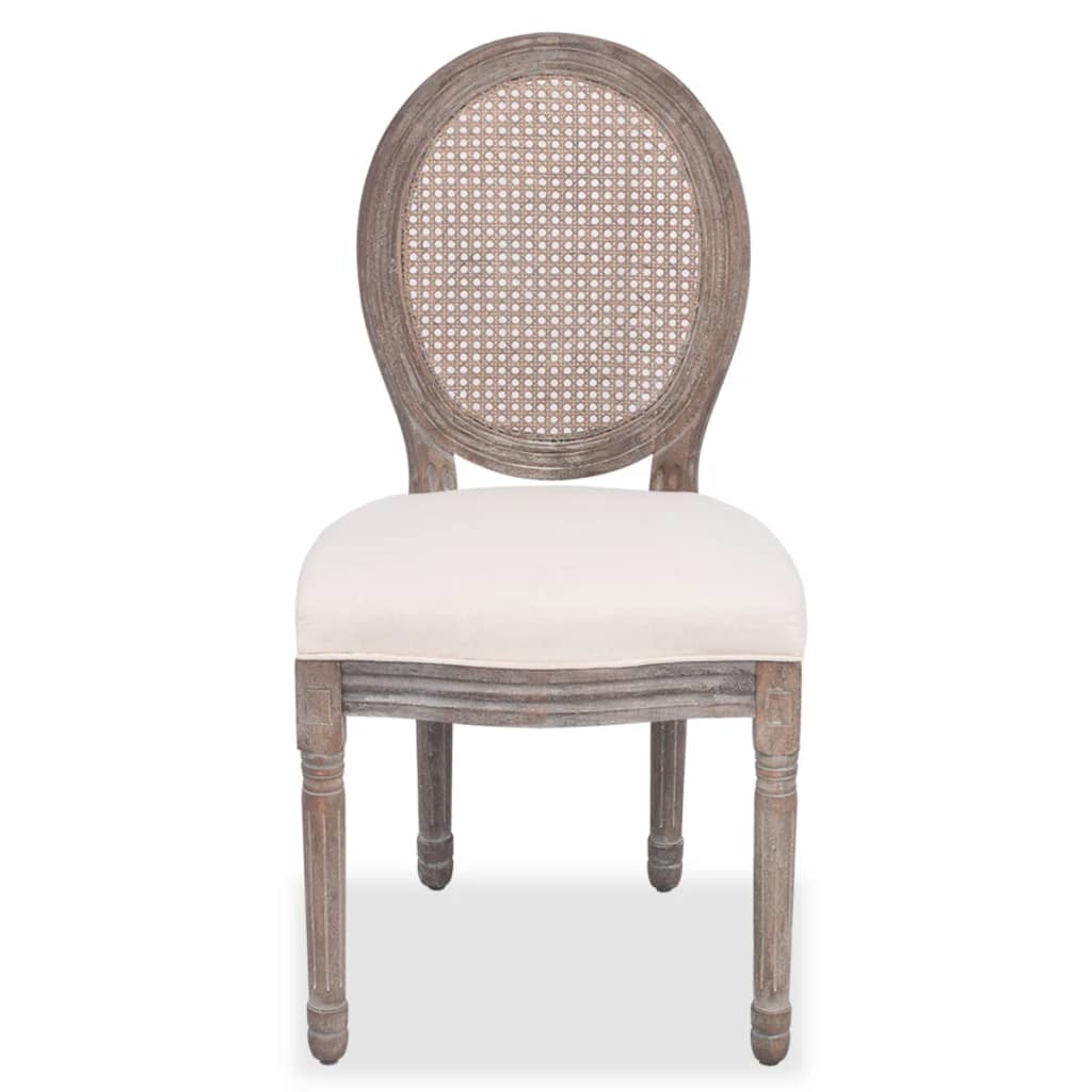 Dining Chairs 2 pcs Cream Fabric