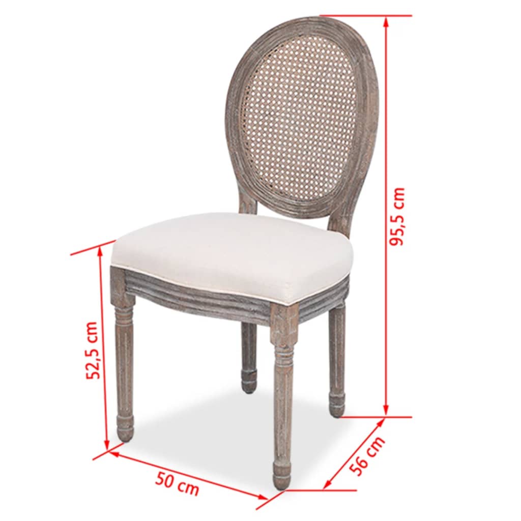 Dining Chairs 2 pcs Cream Fabric