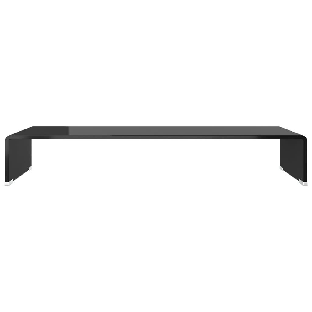TV Stand/Monitor Riser Glass Black 80x30x13 cm