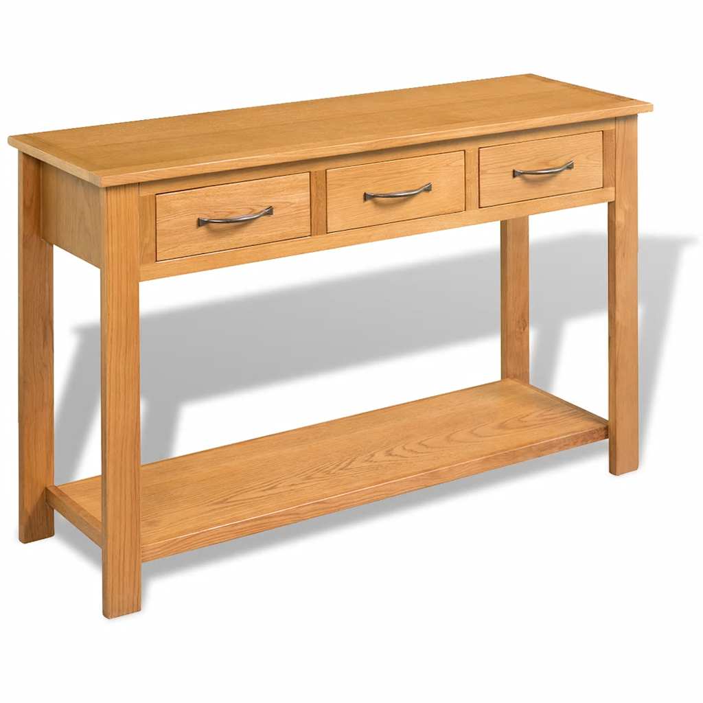 Console Table 118x35x77 cm Solid Oak Wood