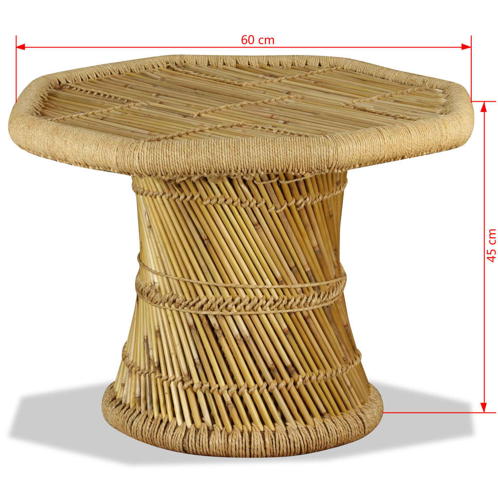 Coffee Table Bamboo Octagon 60x60x45 cm