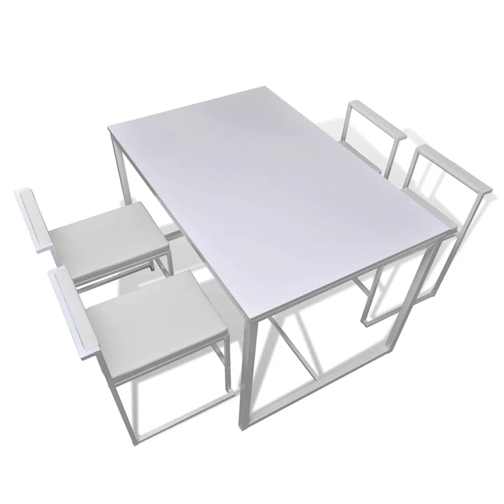 5 Piece Dining Table and Chair Set White
