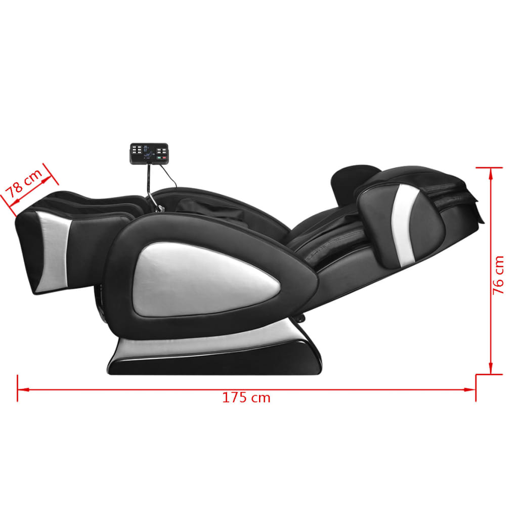 Massage Chair with Super Screen Black Faux Leather