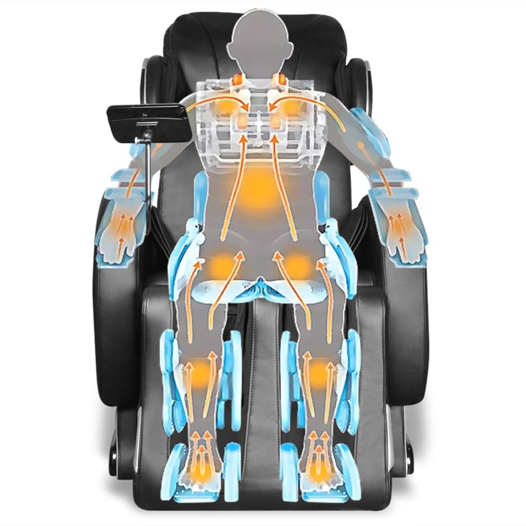 Massage Chair with Super Screen Black Faux Leather