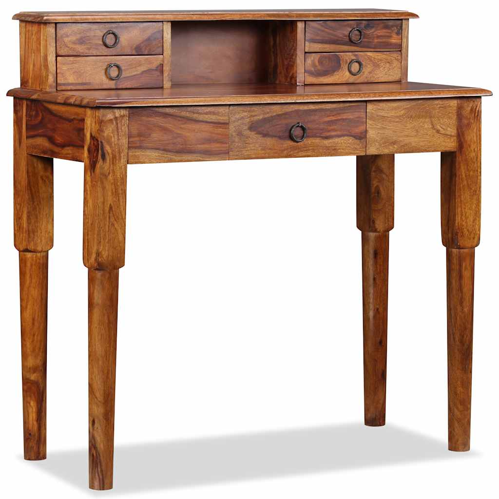 Writing Desk with 5 Drawers Solid Acacia Wood 90x40x90 cm