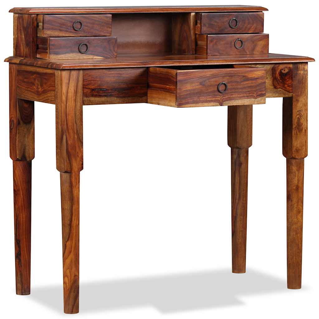 Writing Desk with 5 Drawers Solid Acacia Wood 90x40x90 cm