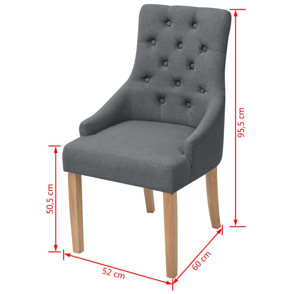 Dining Chairs 6 pcs Dark Grey Fabric