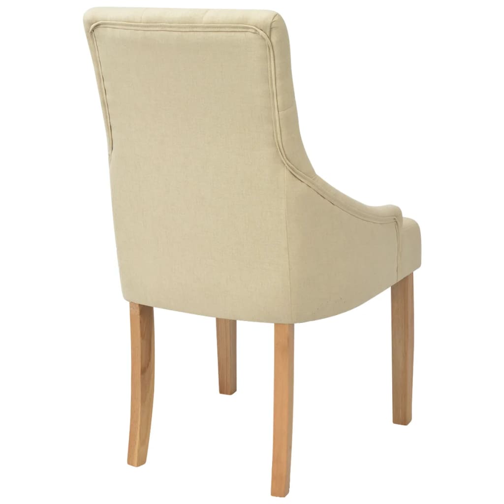 Dining Chairs 4 pcs Cream Fabric