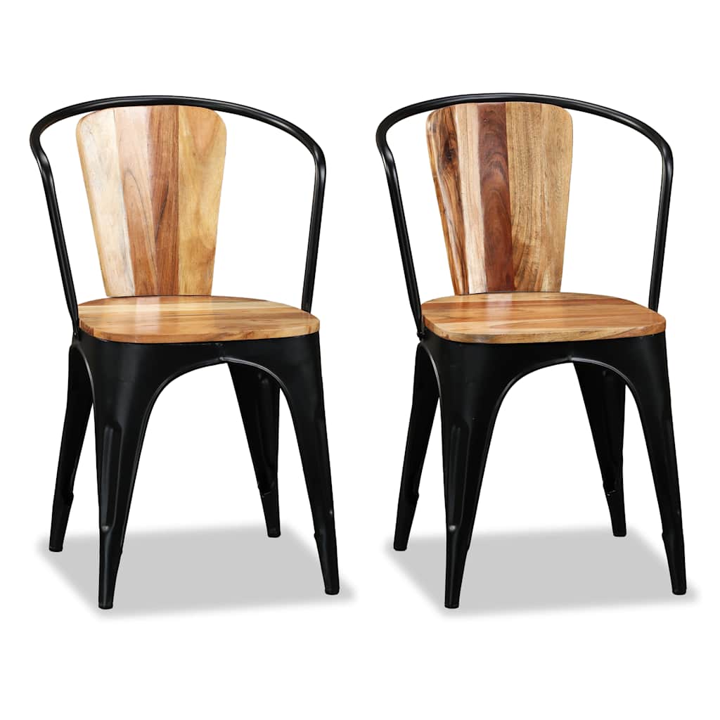 Dining Chairs 2 pcs Solid Acacia Wood