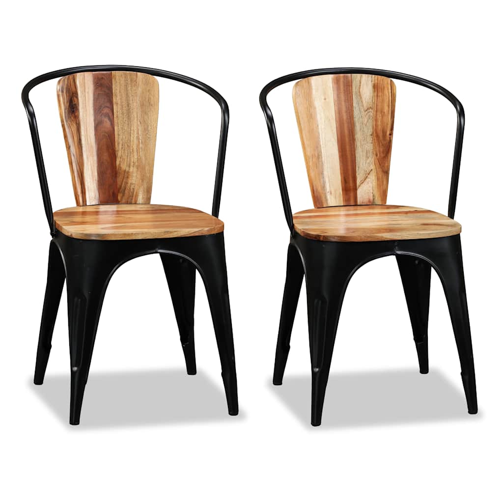 Dining Chairs 2 pcs Solid Acacia Wood