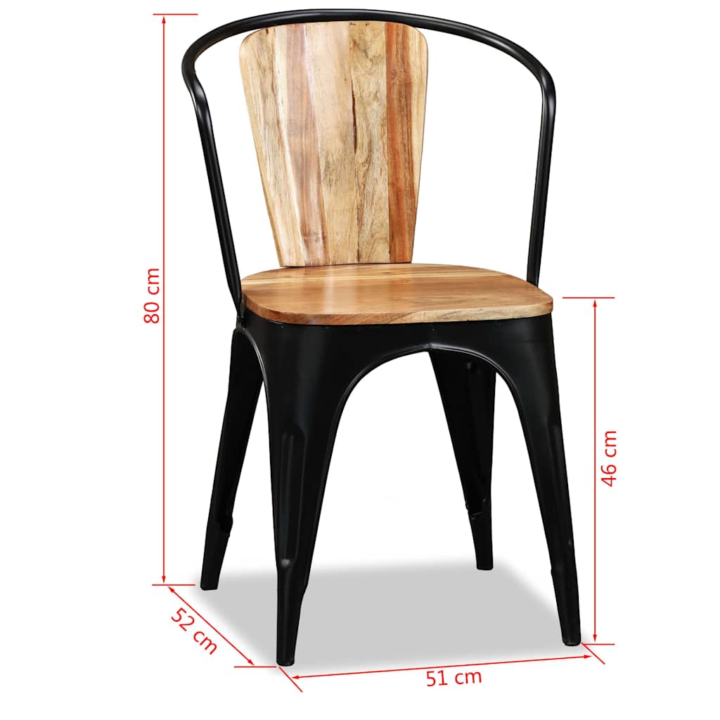Dining Chairs 2 pcs Solid Acacia Wood