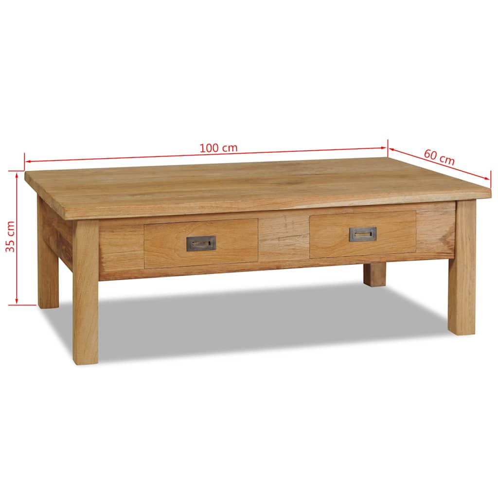 Coffee Table Solid Teak 100x60x35 cm