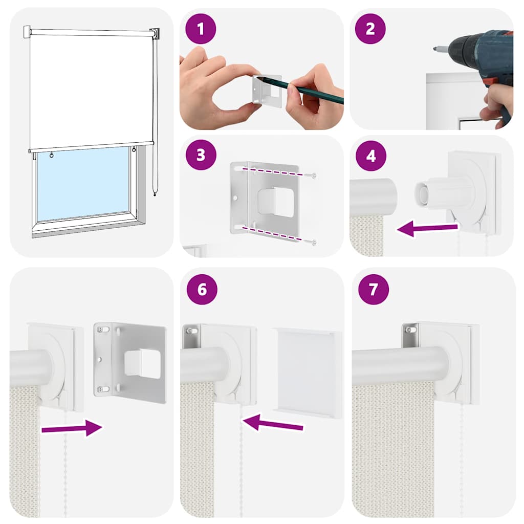 Outdoor Roller Blind 145(W)x230(H) cm Cream