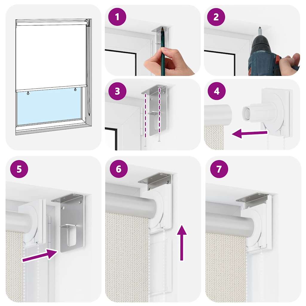 Outdoor Roller Blind 145(W)x230(H) cm Cream