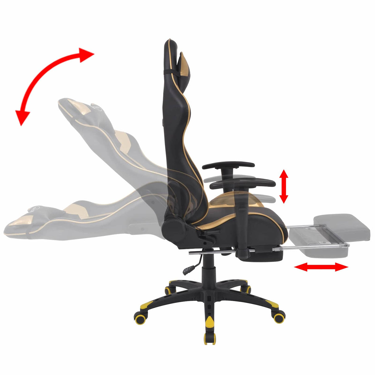 Gaming Chair Gold 70 x 71 x 136 cm Artificial Leather