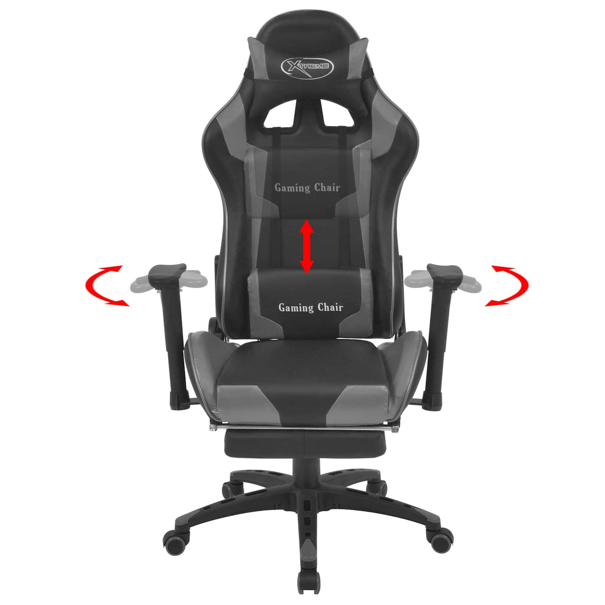 Gaming Chair Grey 70 x 71 x 136 cm Artificial Leather
