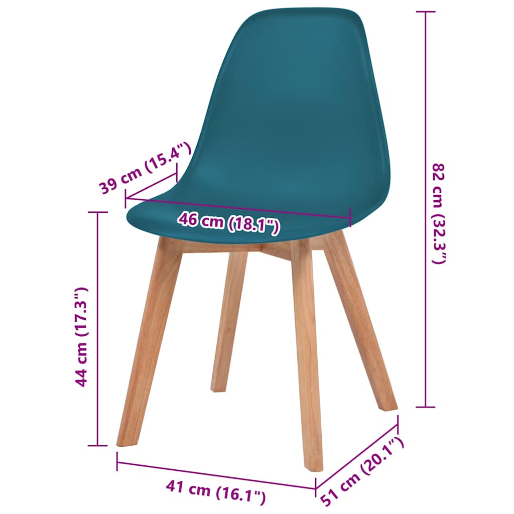 Dining Chairs 4 pcs Turquoise Plastic