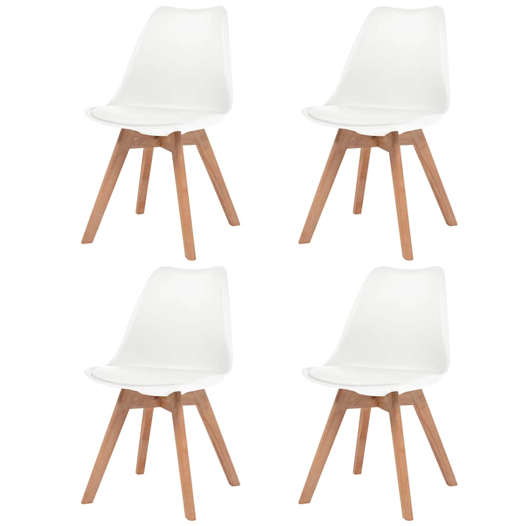 Dining Chairs 4 pcs White Plastic