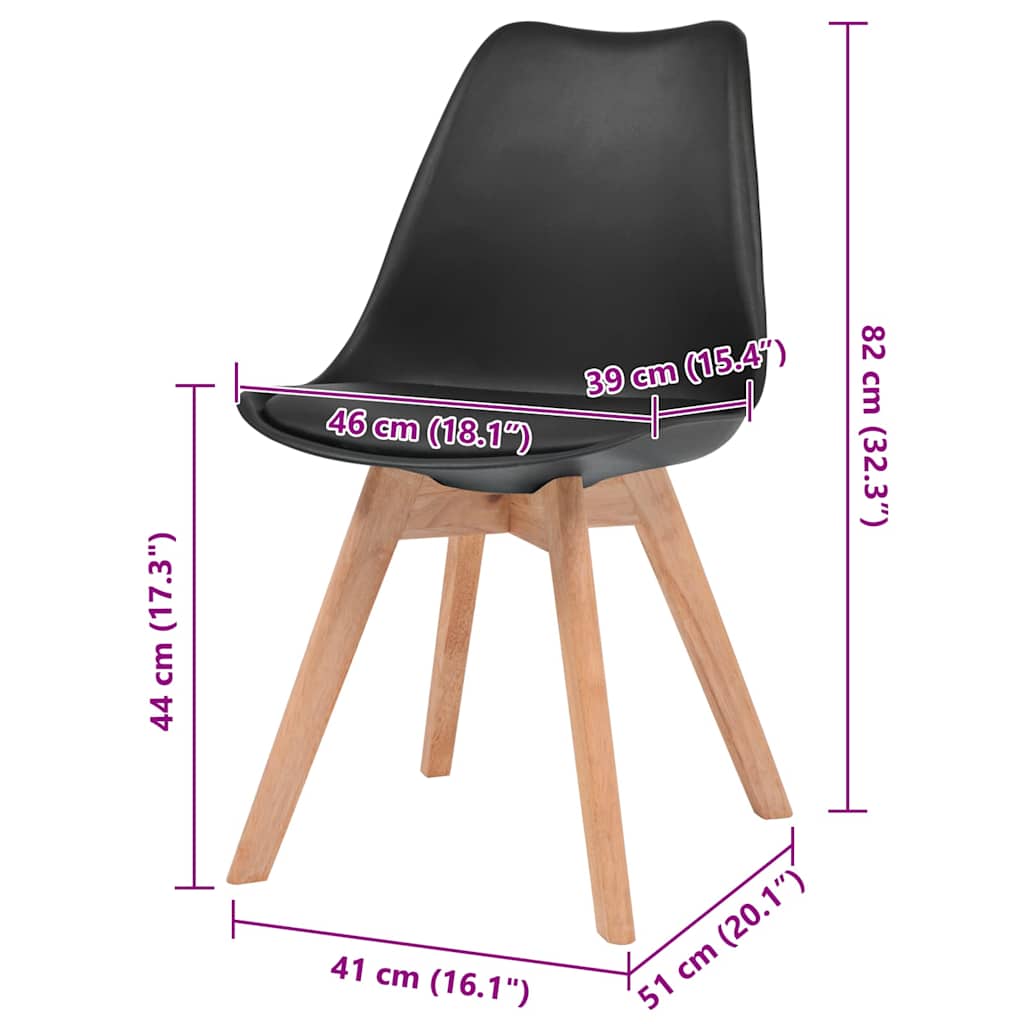 Dining Chairs 2 pcs Black Plastic