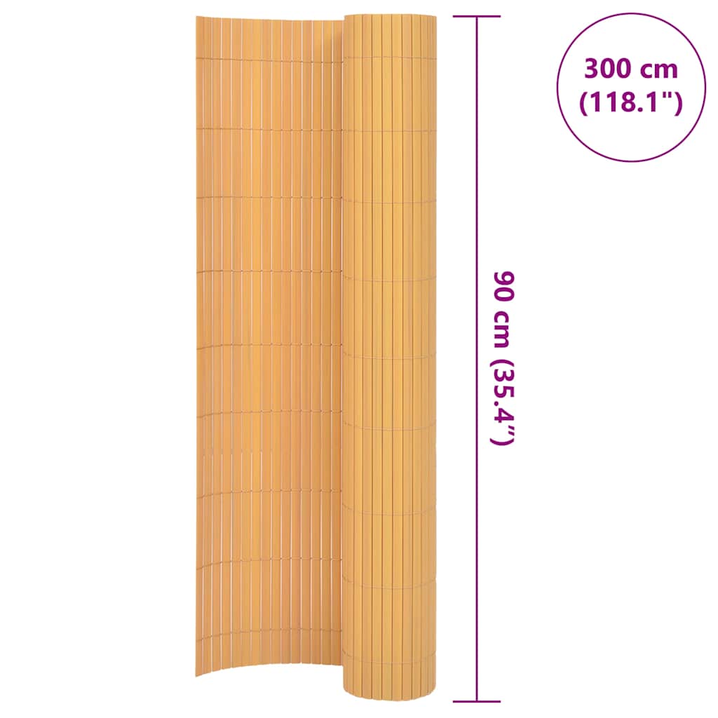 Double-Sided Garden Fence PVC 90x300 cm Yellow