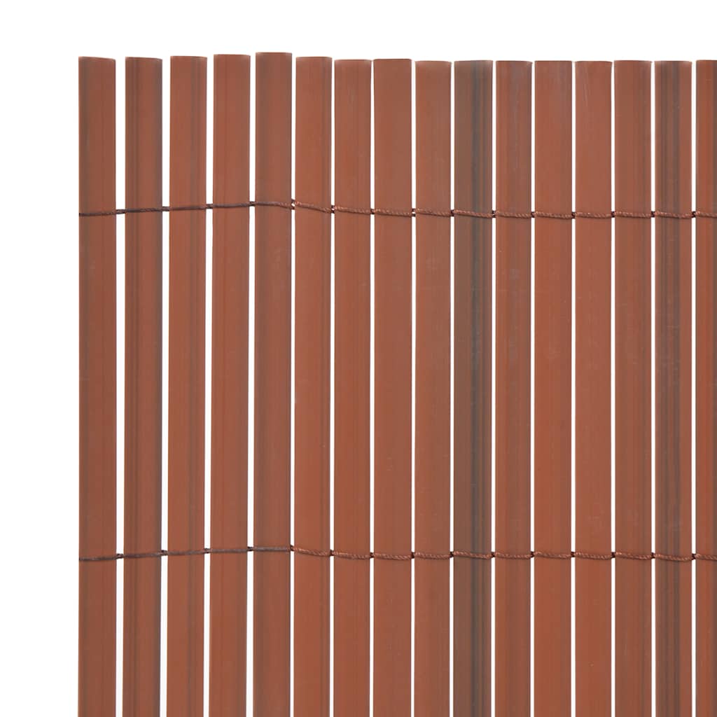 Double-Sided Garden Fence PVC 90x300 cm Brown