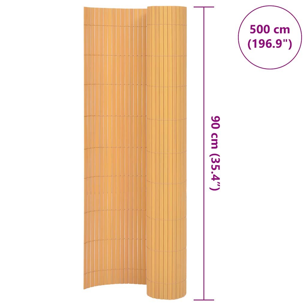 Double-Sided Garden Fence PVC 90x500 cm Yellow