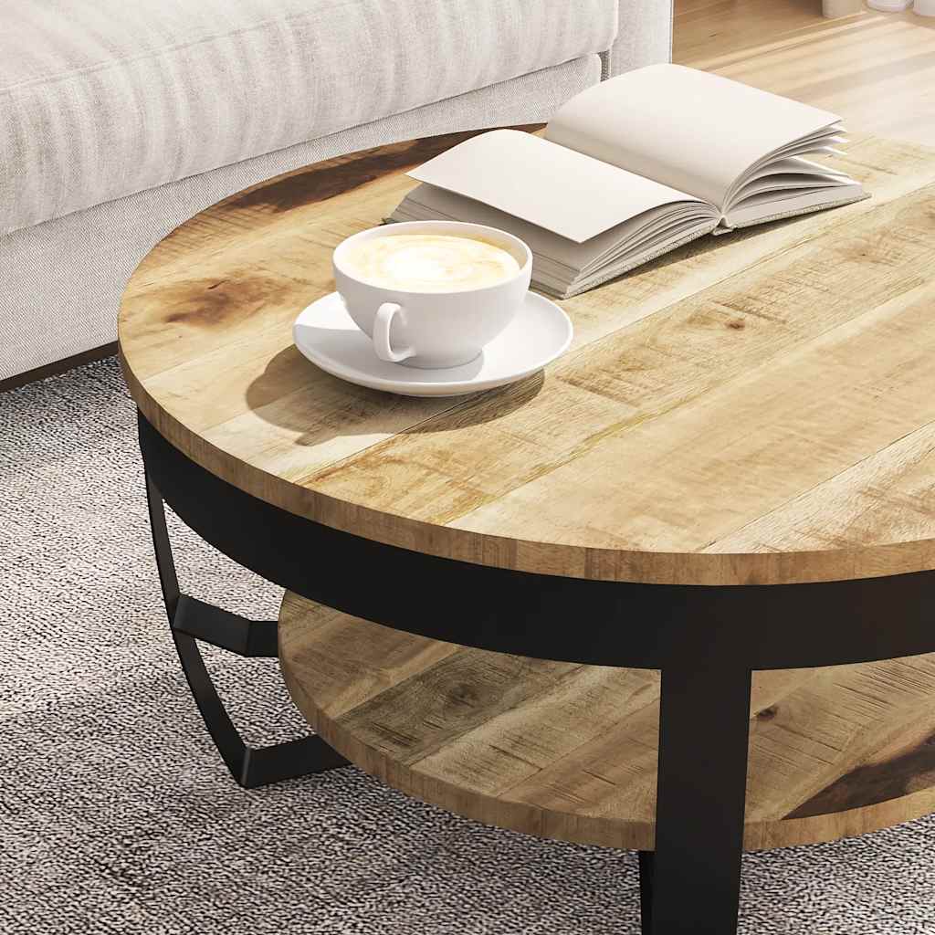 Coffee Table 65 cm Solid Rough Mango Wood