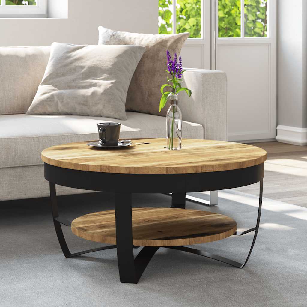 Coffee Table 65 cm Solid Rough Mango Wood